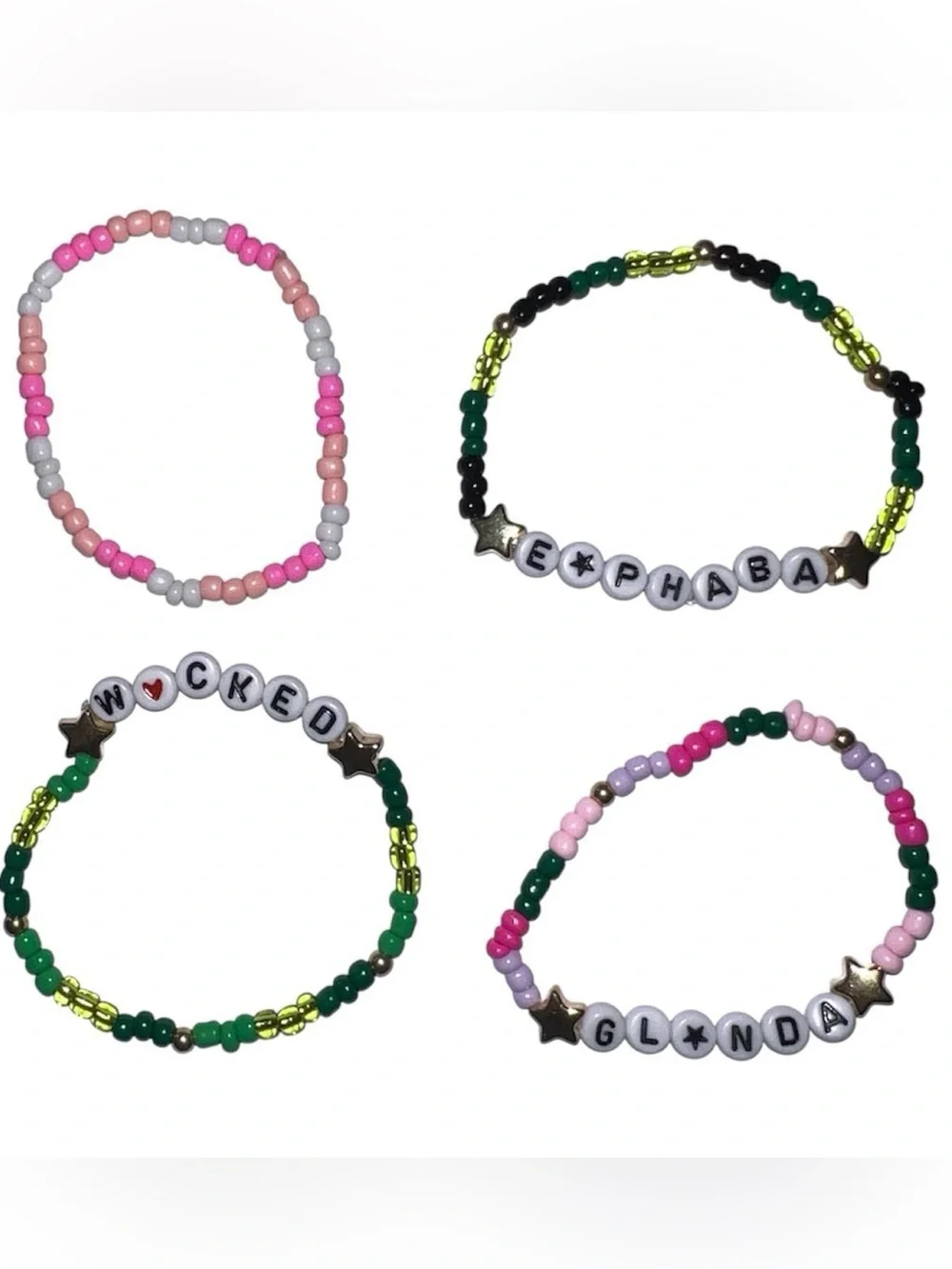 4 Wicked beaded bracelets.